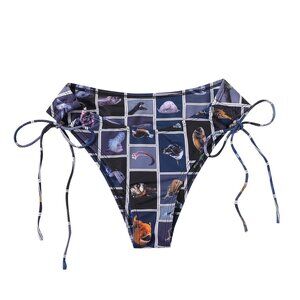 Cuter Fish Loop Tie Bikini Bottoms WRONG FABRIC Fashion Brand Company
